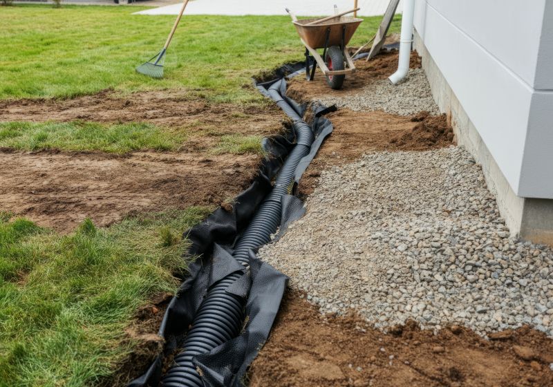Drainage Installation in Yard